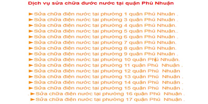 Mai Linh sửa chữa hệ thống điện nước khắp quận Phú Nhuận